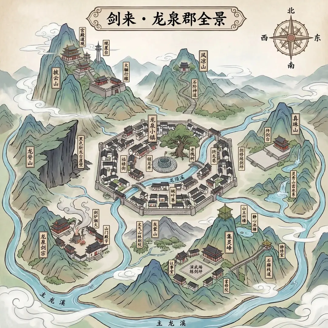 剑来 - 龙泉郡全景图